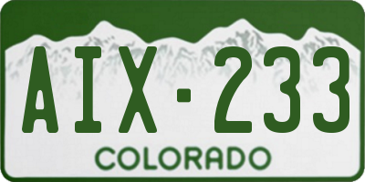 CO license plate AIX233