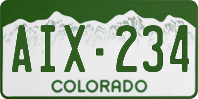 CO license plate AIX234