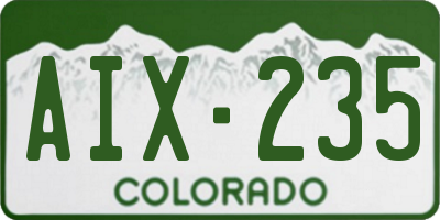 CO license plate AIX235