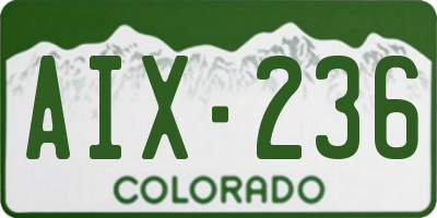 CO license plate AIX236