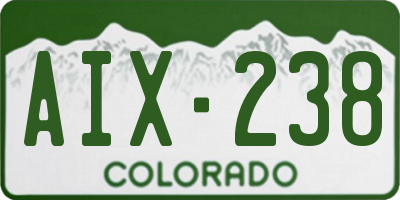 CO license plate AIX238
