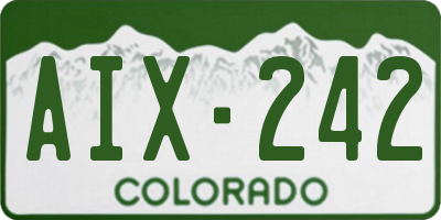 CO license plate AIX242