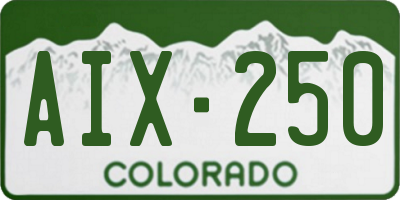 CO license plate AIX250