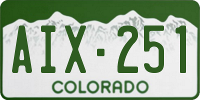 CO license plate AIX251
