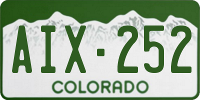CO license plate AIX252