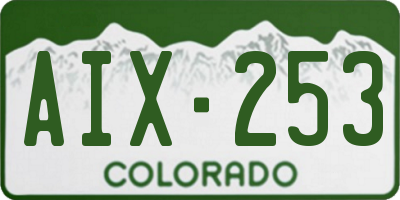 CO license plate AIX253
