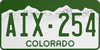 CO license plate AIX254
