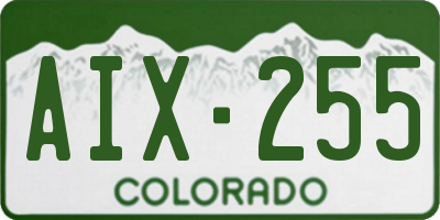 CO license plate AIX255