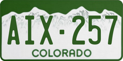 CO license plate AIX257