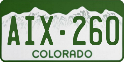 CO license plate AIX260