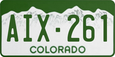 CO license plate AIX261