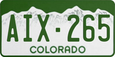CO license plate AIX265