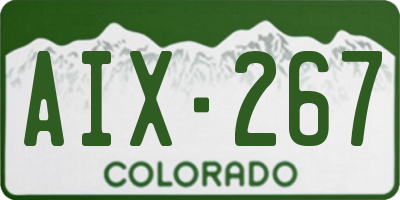 CO license plate AIX267