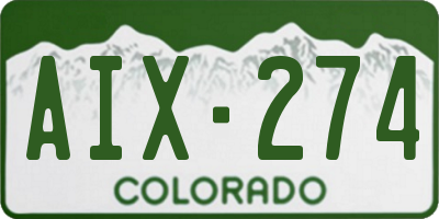 CO license plate AIX274
