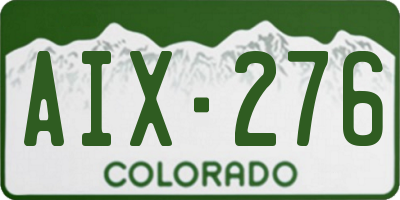 CO license plate AIX276