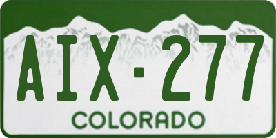 CO license plate AIX277