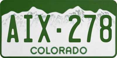 CO license plate AIX278
