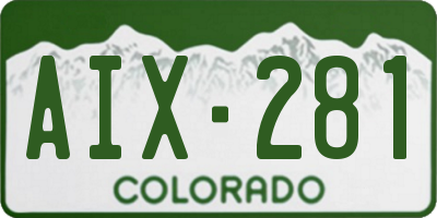 CO license plate AIX281