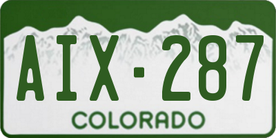 CO license plate AIX287