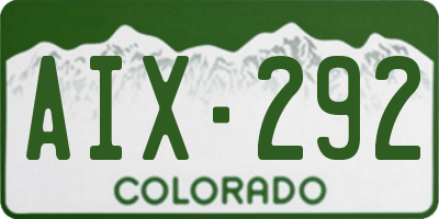 CO license plate AIX292