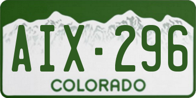 CO license plate AIX296