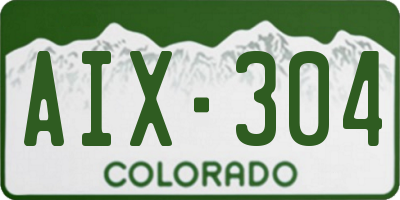 CO license plate AIX304