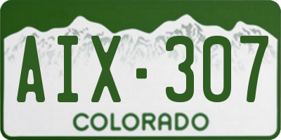 CO license plate AIX307