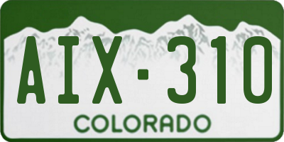 CO license plate AIX310