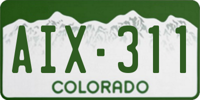 CO license plate AIX311