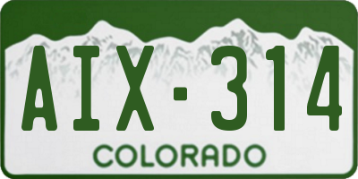 CO license plate AIX314