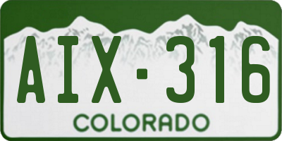 CO license plate AIX316
