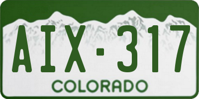 CO license plate AIX317