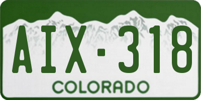 CO license plate AIX318