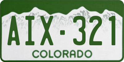 CO license plate AIX321