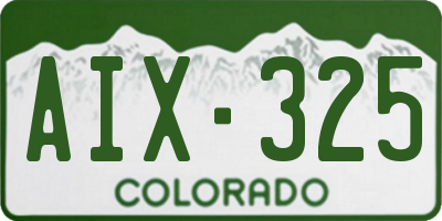 CO license plate AIX325
