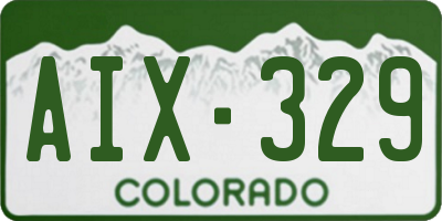 CO license plate AIX329