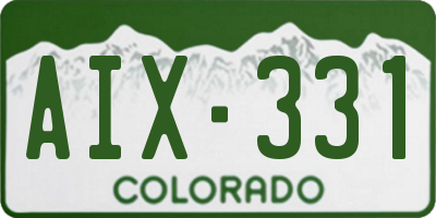 CO license plate AIX331