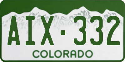CO license plate AIX332