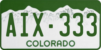 CO license plate AIX333