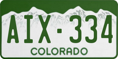 CO license plate AIX334