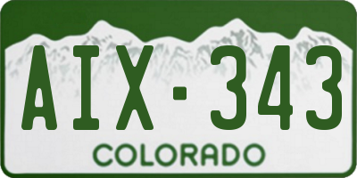 CO license plate AIX343