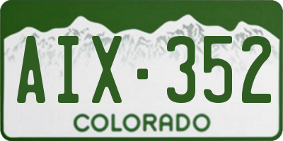 CO license plate AIX352
