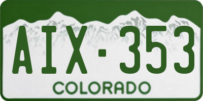 CO license plate AIX353