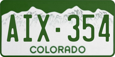 CO license plate AIX354