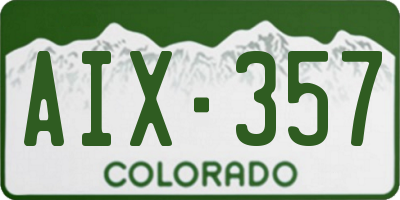 CO license plate AIX357