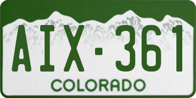 CO license plate AIX361
