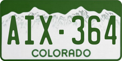 CO license plate AIX364