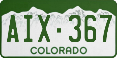 CO license plate AIX367