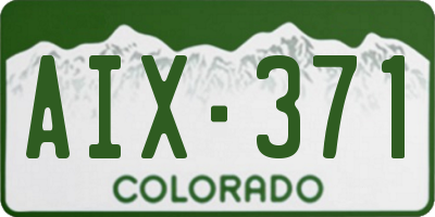 CO license plate AIX371