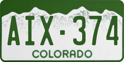 CO license plate AIX374